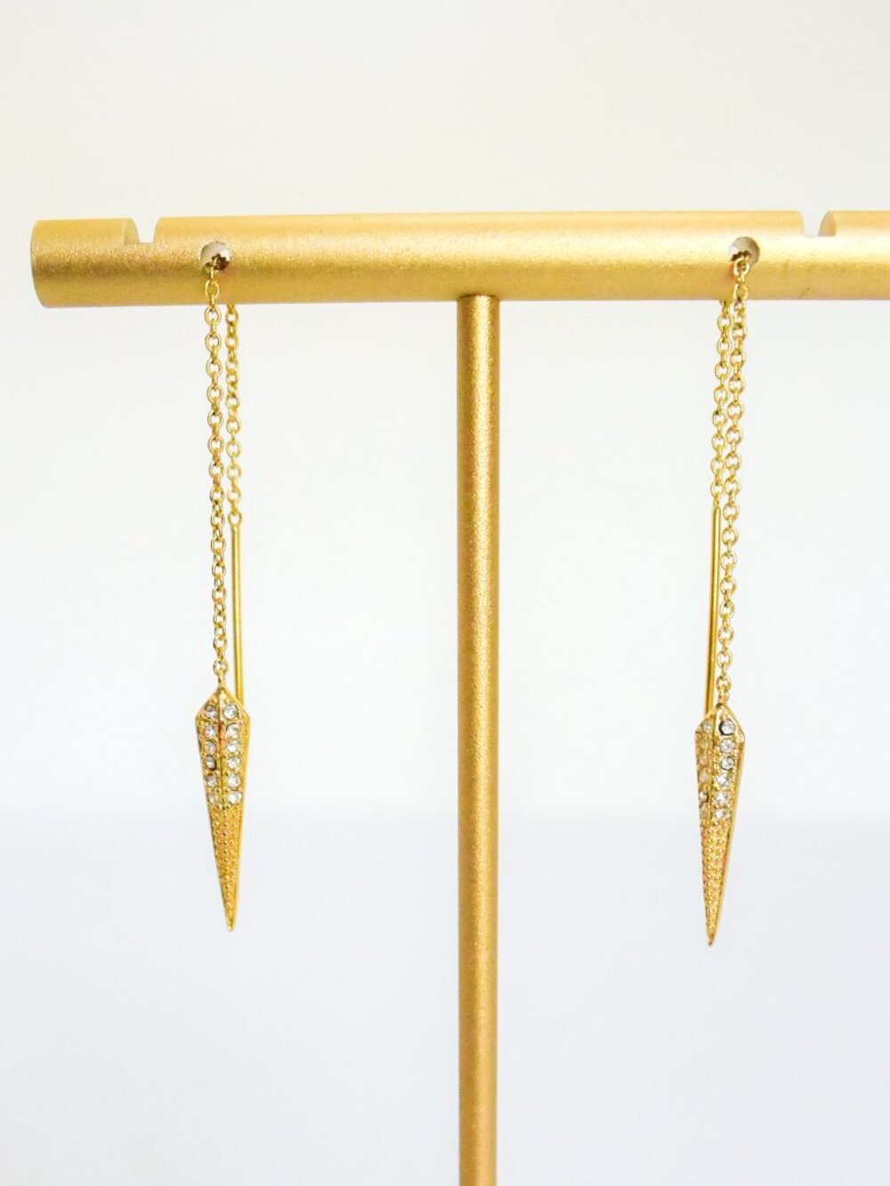*Stella & Dot* Gold Rhinestone Spike Threader Drop Earrings - NEW!